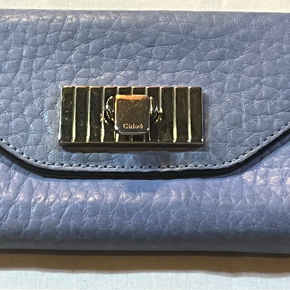 Chloe Crossbody Wallet Light Blue Leather Chloe Wallet Clip Lock Closure